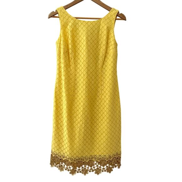 Lilly‎ Pulitzer Dawson Dress Starfruit Yellow Dot Dot Dot Lace Size 4 - Picture 2 of 9